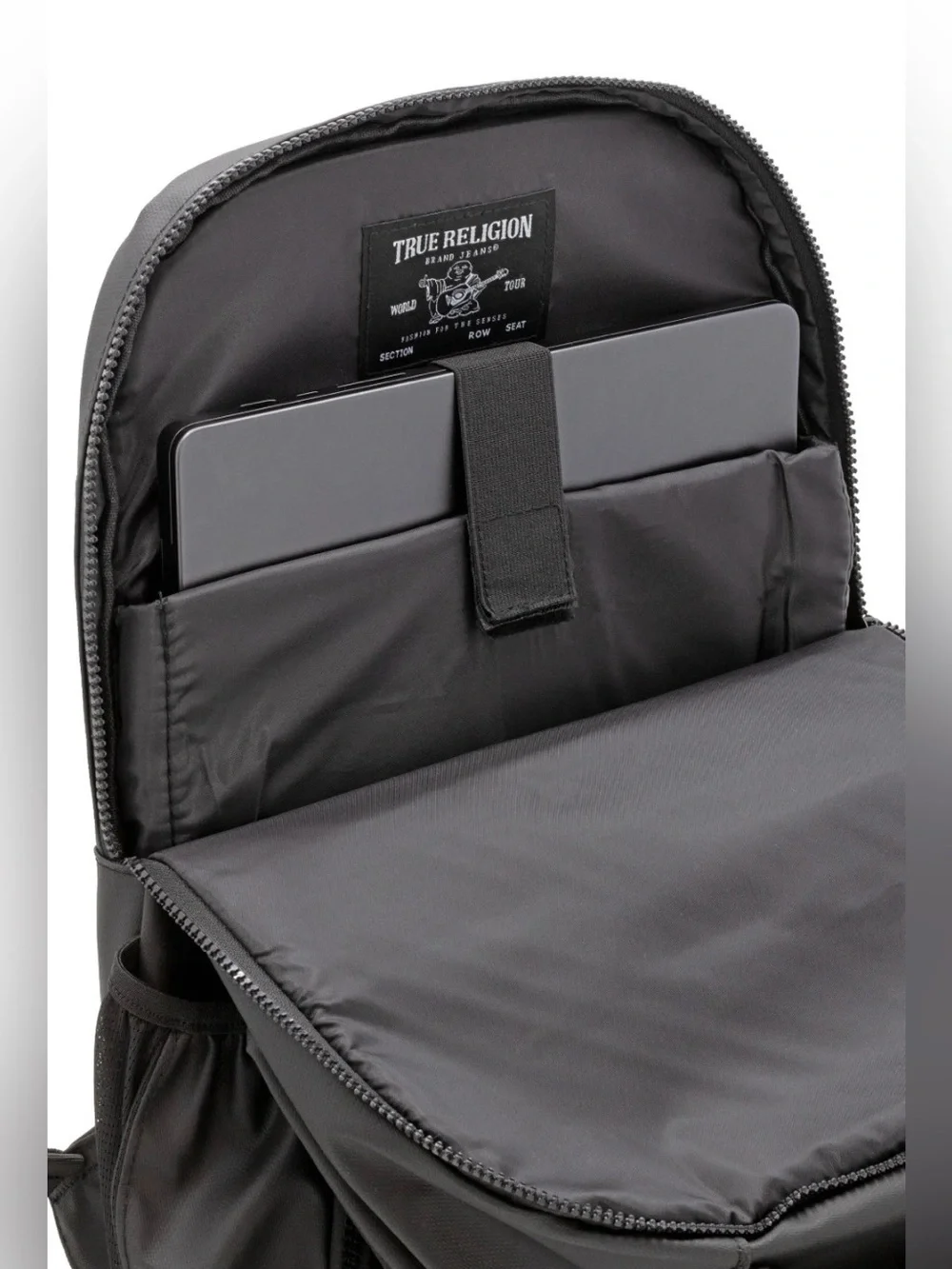 NWT True Religion Hemi Style Black Nylon/Leather Travel Backpack